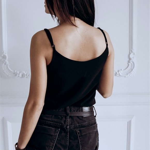 Boho White Button Up Cami Tank Top Casual - Picture 3 of 7